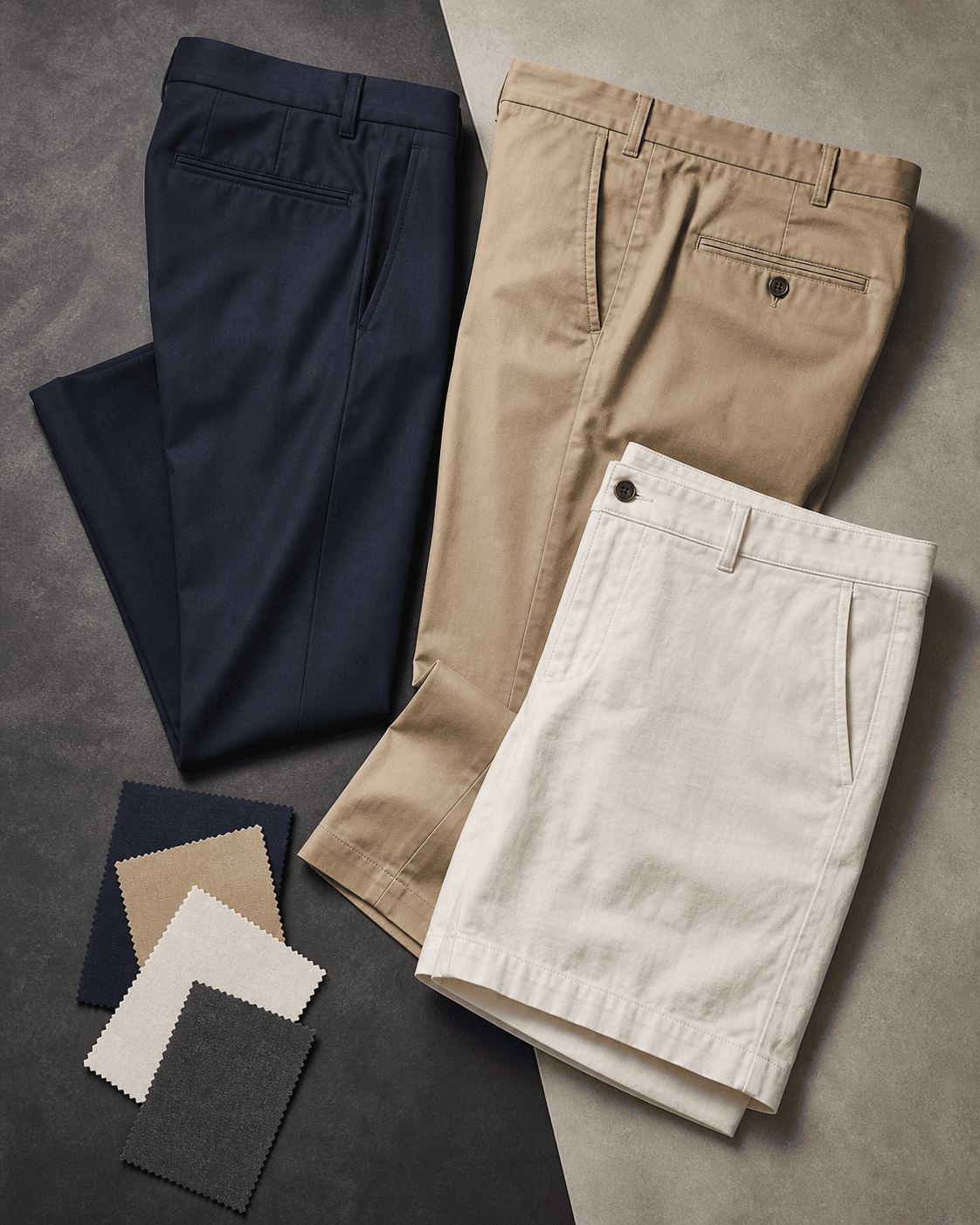 Trousers, chinos and shorts