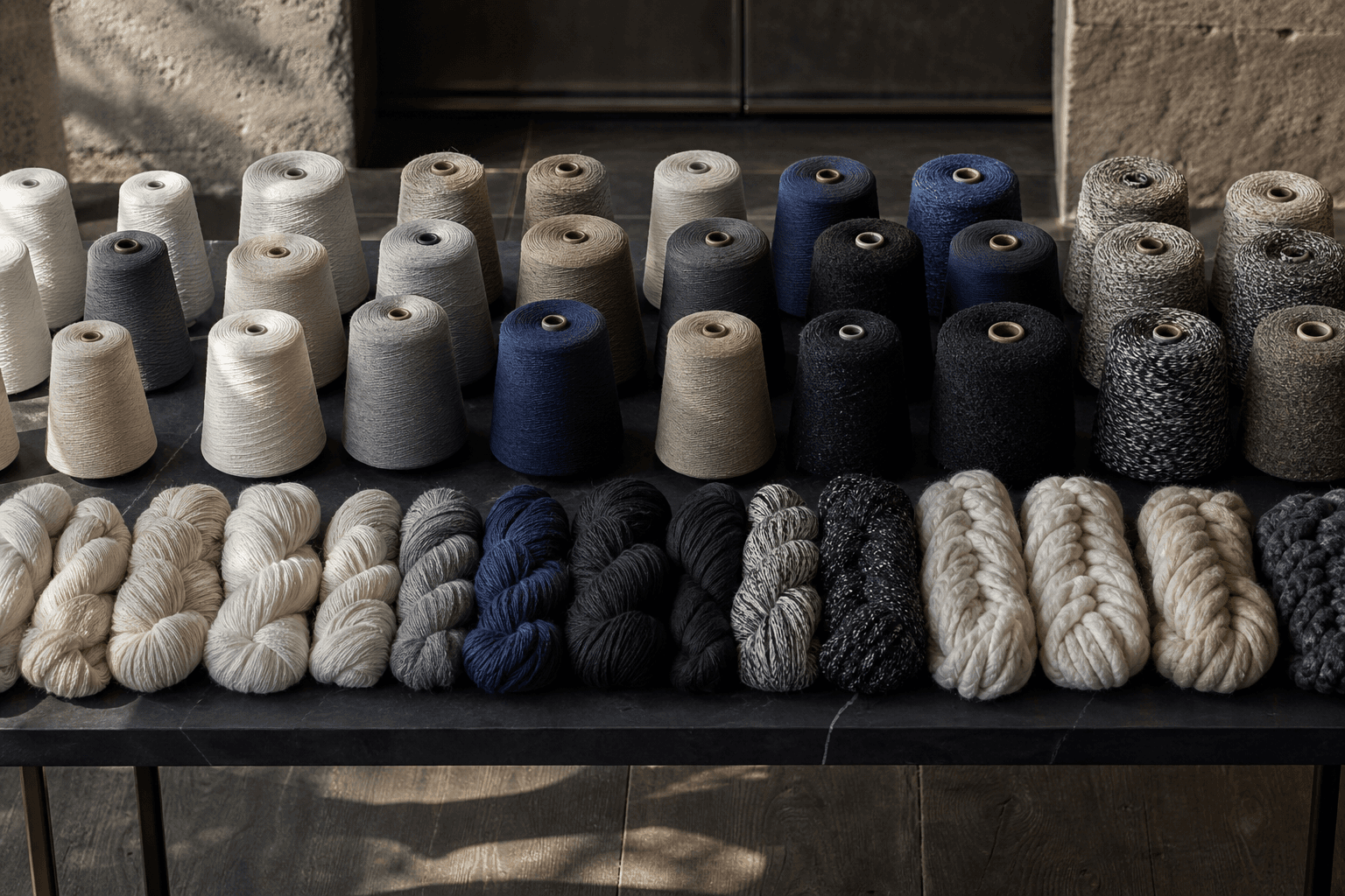 Apparel yarn library from fine to heavyweight qualities