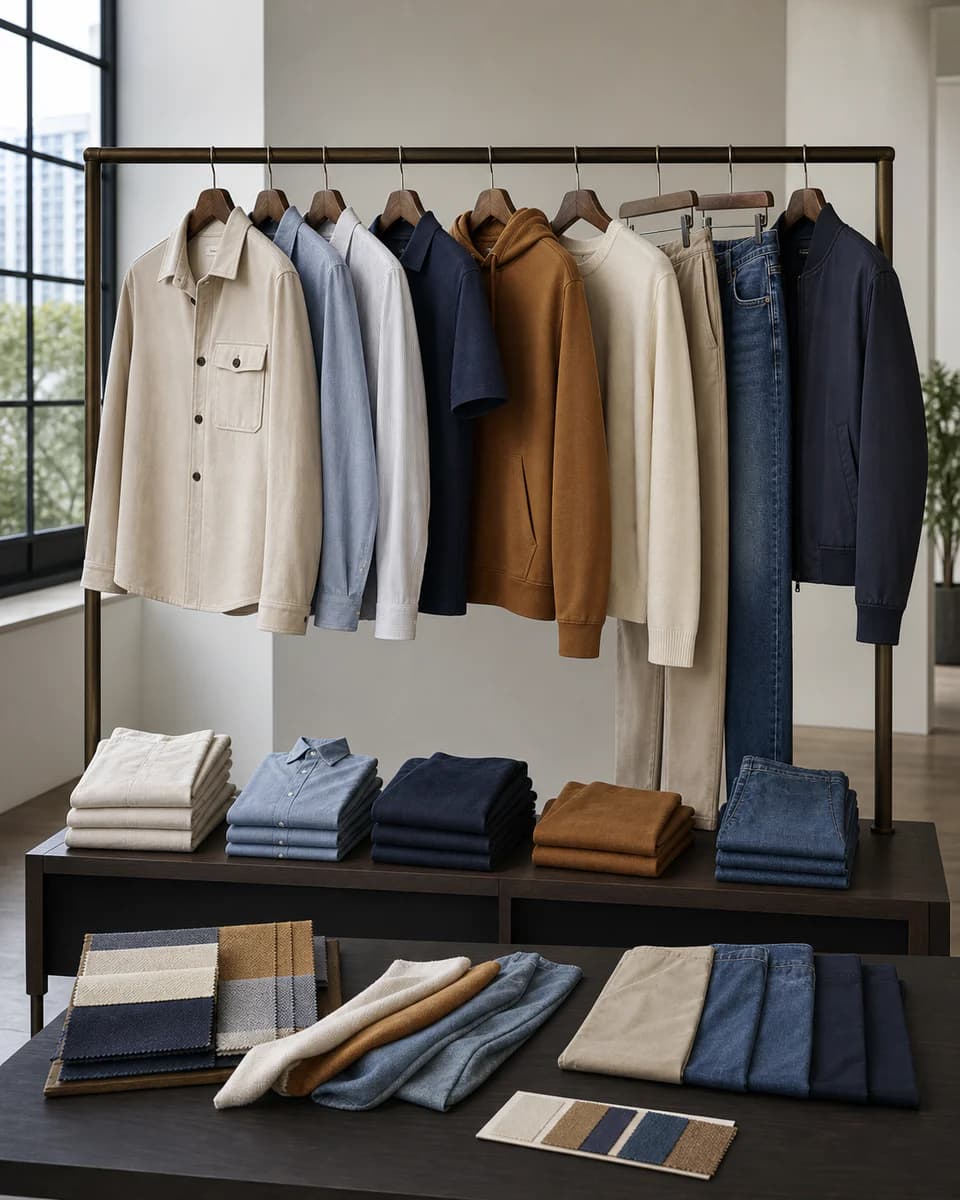 Menswear garment sourcing collection